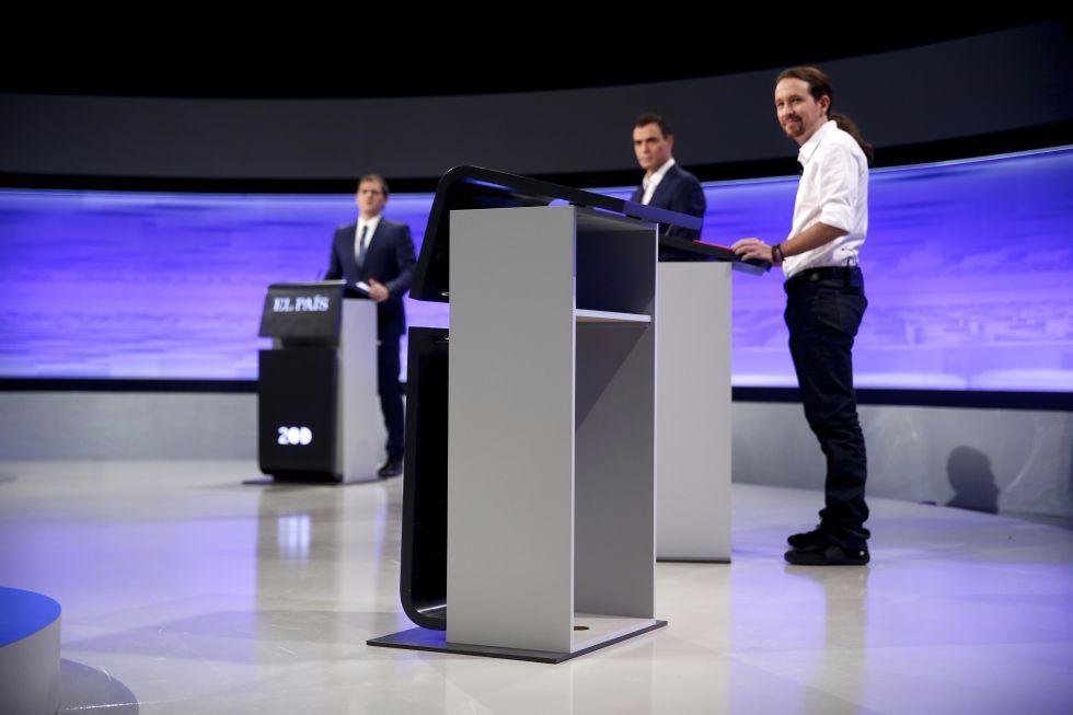 Debate entre Rivera, Sánchez e Iglesias / El País